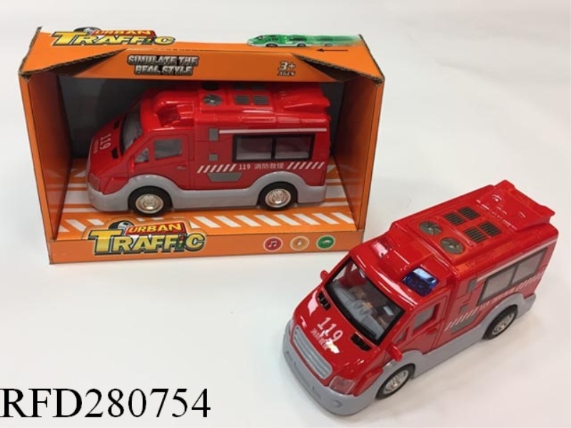 FRICTION FIRE ENGINE WITH LIGHT AND MUSIC