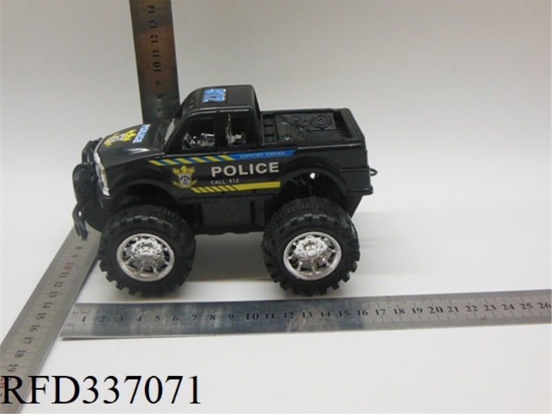 PAINTED AND ELECTROPLATED INERTIAL OFF-ROAD PICKUP POLICE CAR