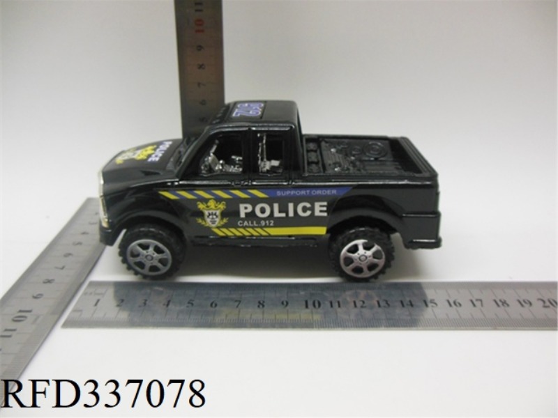PAINTED AND ELECTROPLATED INERTIAL PICKUP POLICE CAR