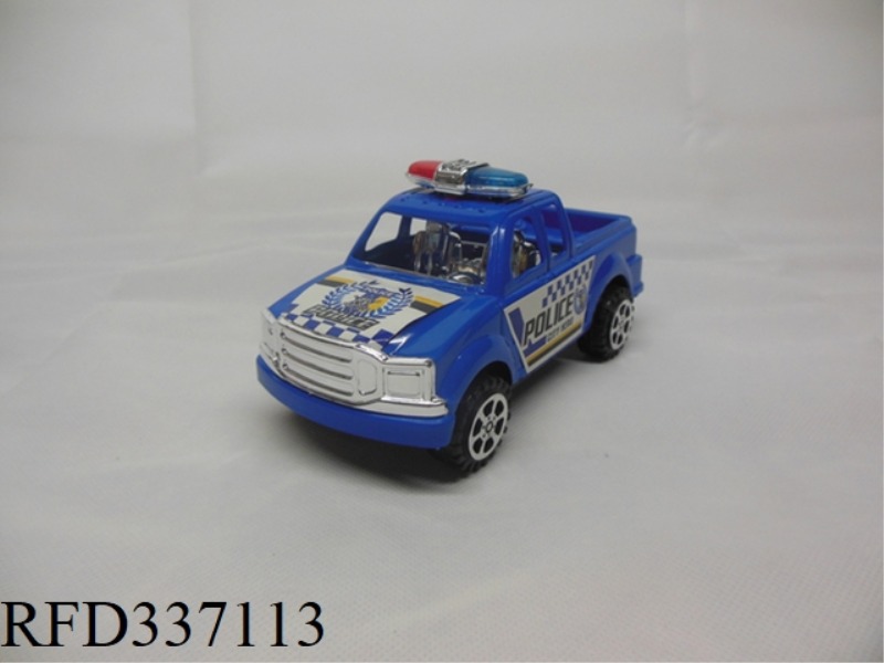PAINTED AND ELECTROPLATED INERTIAL PICKUP POLICE CAR