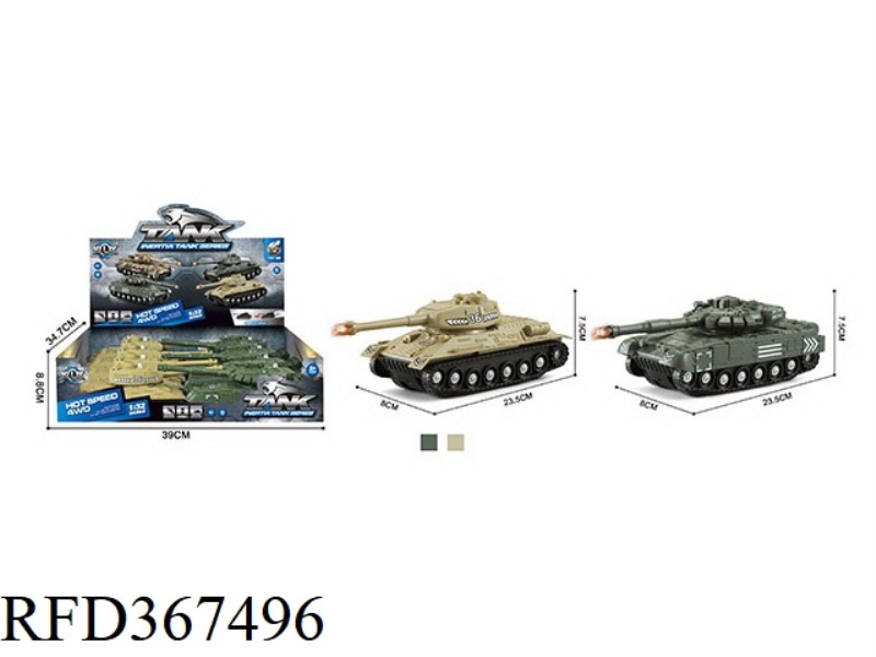CAMOUFLAGE FRICTION TANK WITH LIGHT AND MUSIC 8PCS