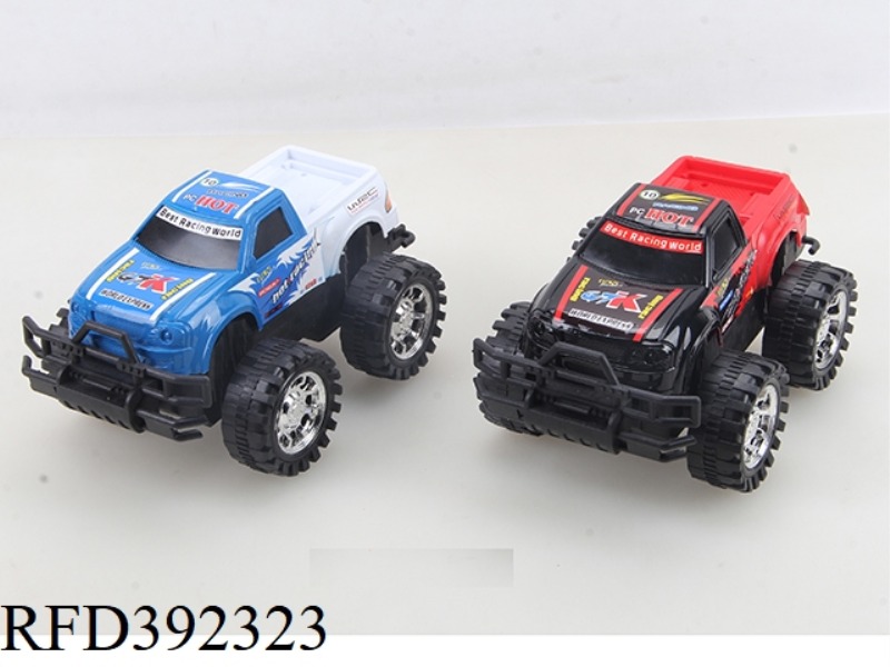 22CM SOLID-COLOR SPRAY PAINT INERTIAL OFF-ROAD VEHICLE (2 COLORS MIXED BETWEEN WHITE AND BLUE, RED A