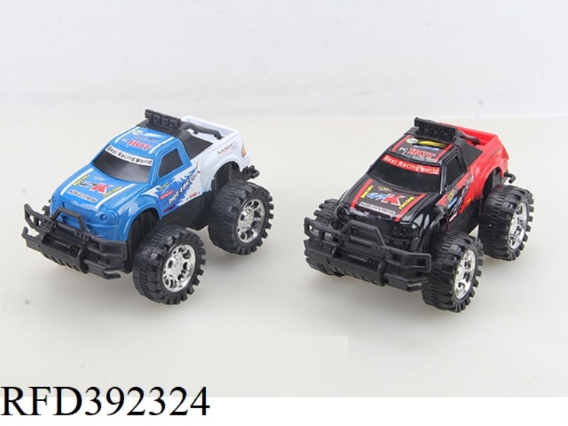 22CM SOLID-COLOR SPRAY PAINT INERTIAL OFF-ROAD VEHICLE (2 COLORS MIXED BETWEEN WHITE AND BLUE, RED A