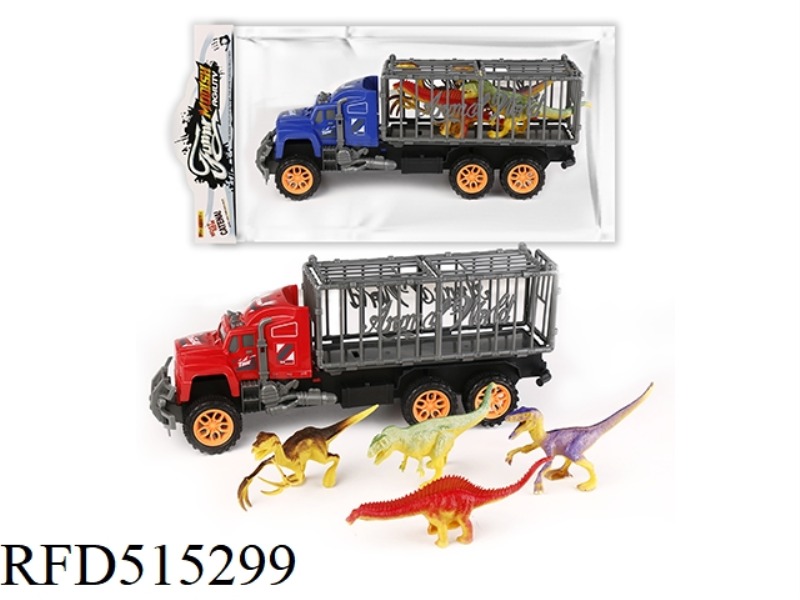 INERTIA TRACTOR TOWED ANIMAL BLUE OUTFIT 4 BIG DINOSAURS
