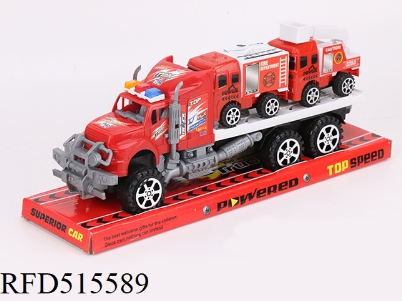 INERTIA TRACTOR TOWS 2 FIRE ENGINES
