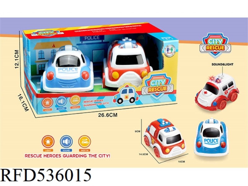 CARTOON SUIT INERTIAL POLICE CAR AND FIRE TRUCK(INCLUDE)