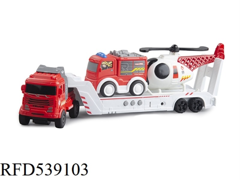 INERTIAL FIRE TRAILER WITH MUSIC AND REBOUND FIRE TRUCK