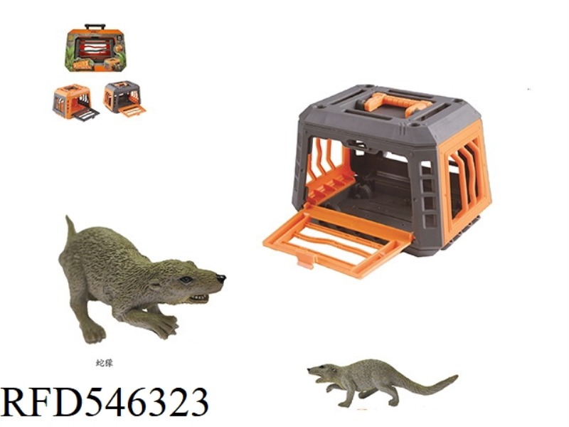 FOREST HUNTER HUNTING SNAKE MONGOOSE, WITH SMALL CAGE, CAGE BODY 2 COLORS MIXED
