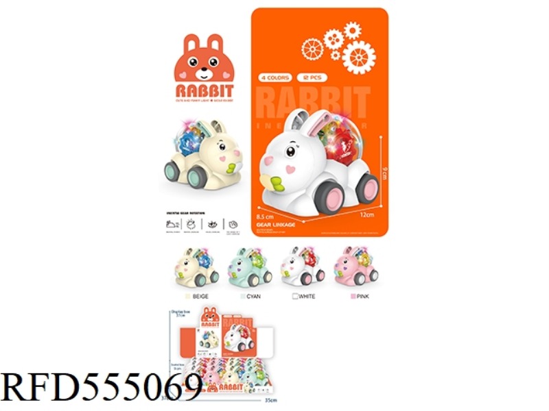 INERTIAL FUN RABBIT WITH GEAR LIGHTS (12 PIECES)
