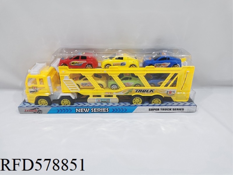 POLICE INERTIA EXTRA-LARGE TRAILER +6 SOLID COLOR CARS