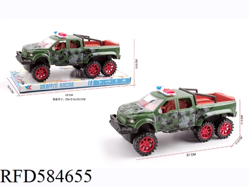 1: 16 SIX-WHEEL FORD PICKUP INERTIAL MILITARY POLICE CAR