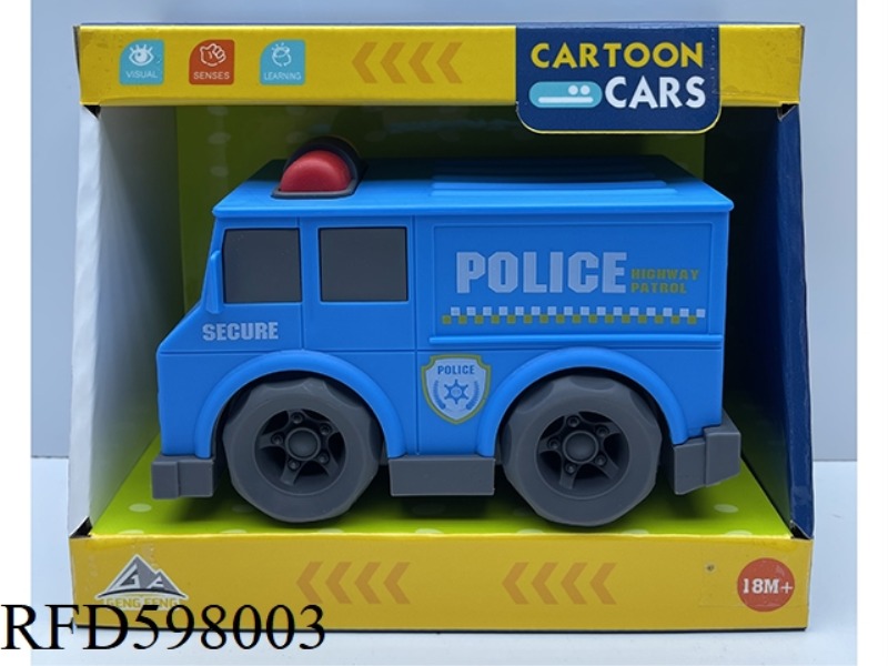 (LIGHT AND SOUND) CARTOON POLICE CAR-INERTIA