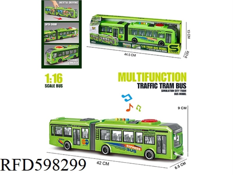 1:16 INERTIA CITY DOUBLE BUS (WITH LIGHT AND SOUND & TURNING DOOR)