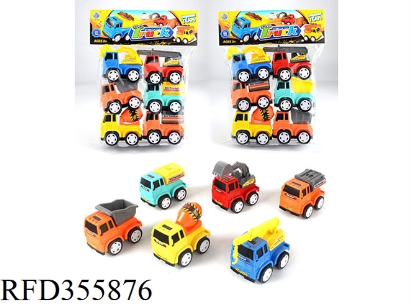 PULL BACK ENGINEERING VEHICLE 6 PACKS (TWO MIXED PACKS)