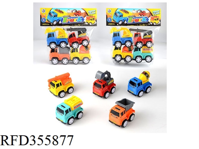 PULL BACK ENGINEERING TRUCK 4 PACKS (TWO MIXED PACKS)