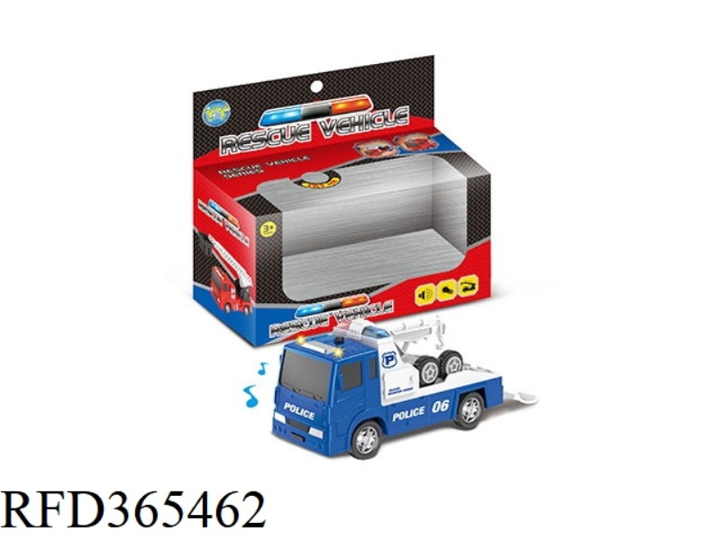 6 INCH PULL BACK RESCUE CAR BLUE