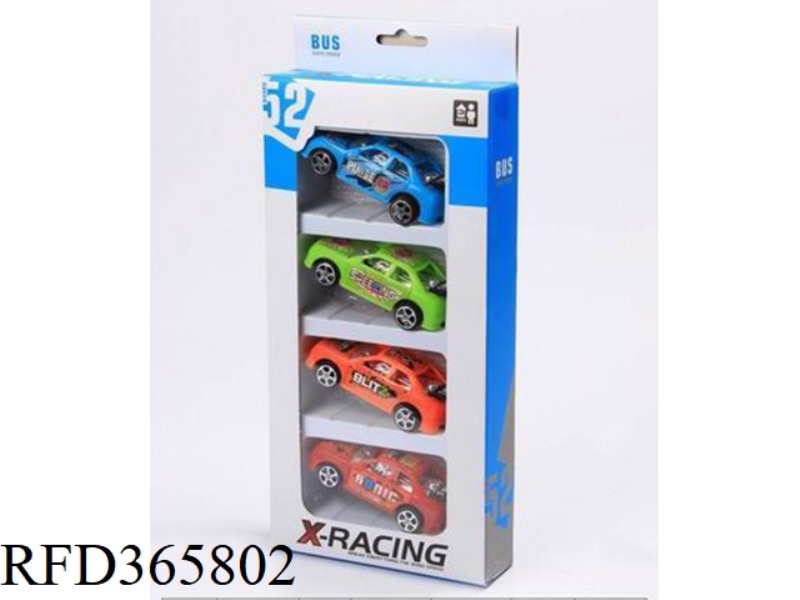 PULL BACK RACING CAR (FOUR ASSORTED)
