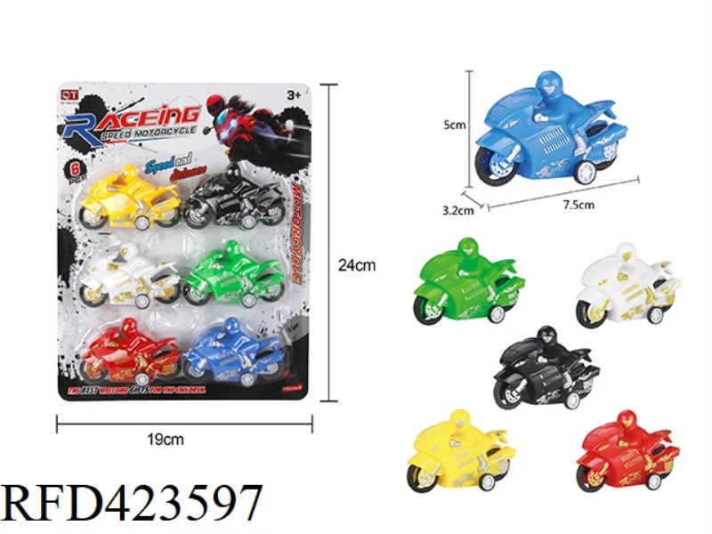 6 COLOR PULL BACK MOTORCYCLE