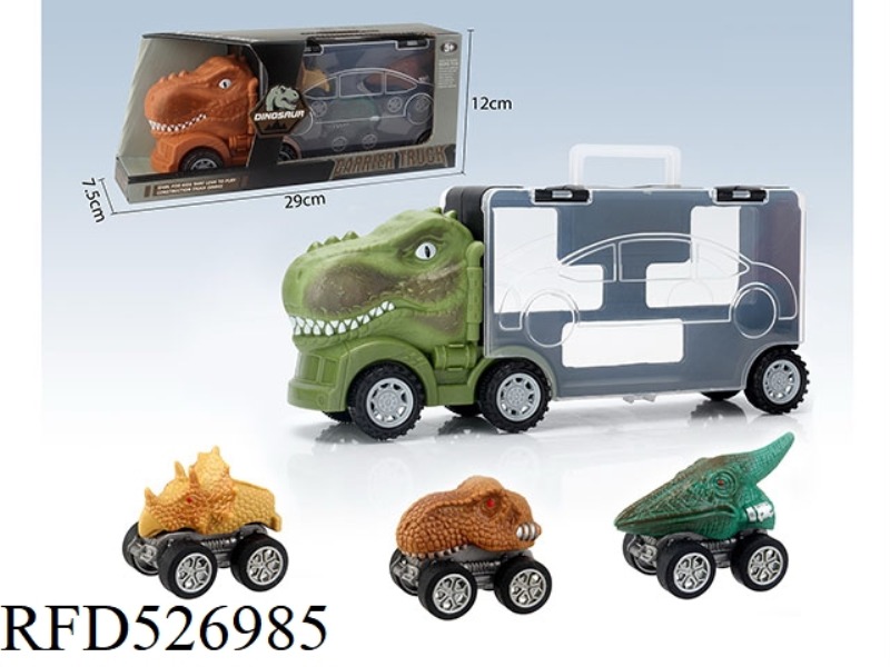 TYRANNOSAURUS REX CONTAINER TRUCK + DINOSAUR BOOMERANG 3 PCS