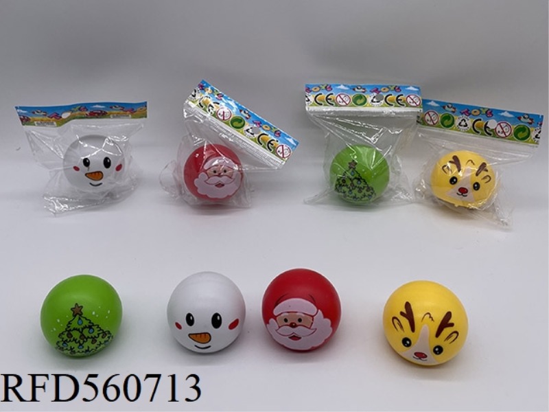 CHRISTMAS CARTOON ROUND FACE BALL PULL-BACK (SINGLE PACK)