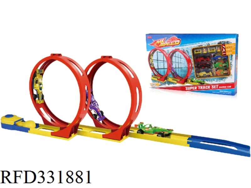 HAND HAMMER ELASTIC DOUBLE RING TRACK CAR WITH 6 F1