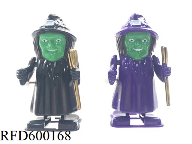 HALLOWEEN CHAIN BROOM WITCH WIND-UP TOY