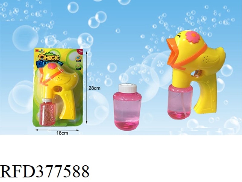 ENGLISH VERSION CHICK LIGHT MUSIC BUBBLE GUN WITH A BOTTLE OF 150ML WATER