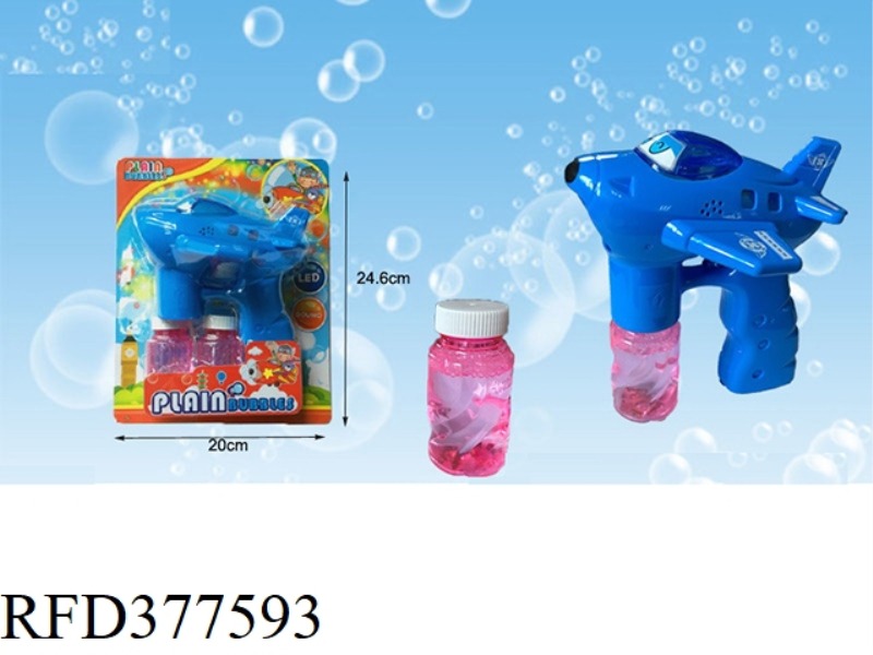 ENGLISH VERSION PLANE WITH FOUR LIGHTS, MUSIC BUBBLE GUN, WITH TWO BOTTLES OF 80ML WATER