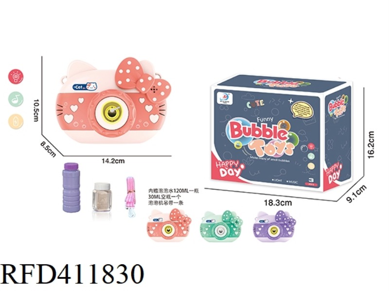 ELECTRIC KITTEN BUBBLE CAMERA WITH LIGHTS AND MUSIC (3 COLORS MIXED)
