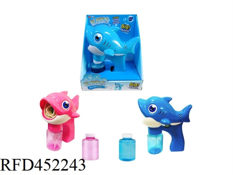 BIG BUBBLE SHARK BUBBLE GUN ABOVE 5CM WITH A BOTTLE OF 150ML WATER (WITH LIGHT AND MUSIC)