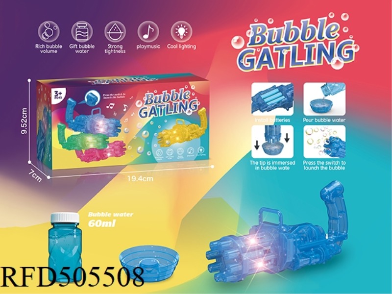 ELECTRIC GATLING BUBBLE MACHINE (BRIGHT BLUE)