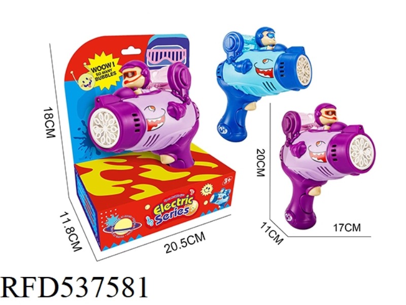 ELECTRIC 10-HOLE SPACE BUBBLE GUN (BLUE / PURPLE, MIXED WITH TWO COLORS)