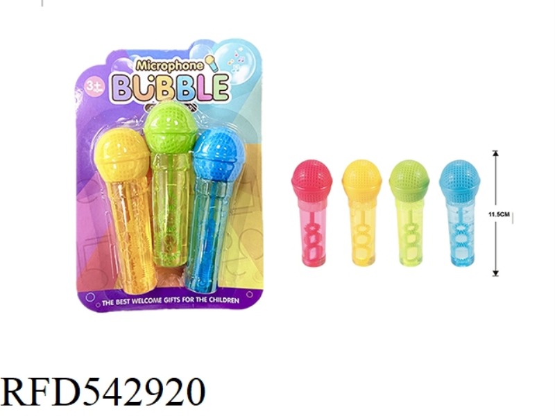 SMALL MICROPHONE VERSION BUBBLE WAND 3PCS/ CARD