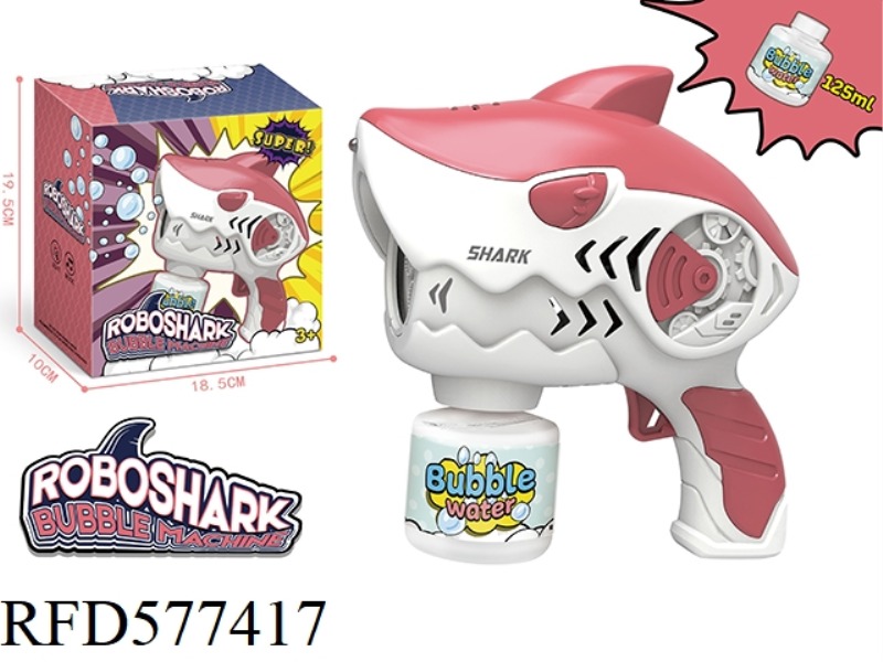 FULLY AUTOMATIC MECHANICAL SHARK BUBBLE GUN (5 HOLES) RED