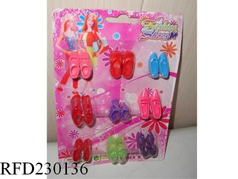 6 PAIRS OF BARBIE SHOES