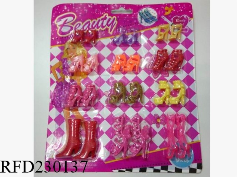 12 PAIRS OF BARBIE SHOES