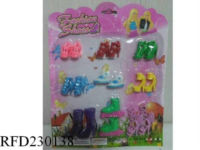 9 PAIRS OF BARBIE SHOES
