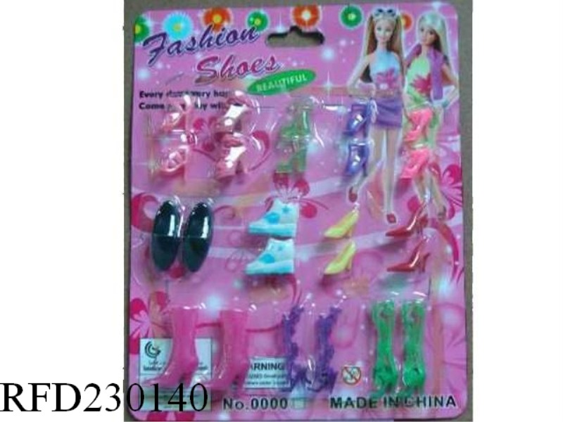 12 PAIRS OF BARBIE SHOES