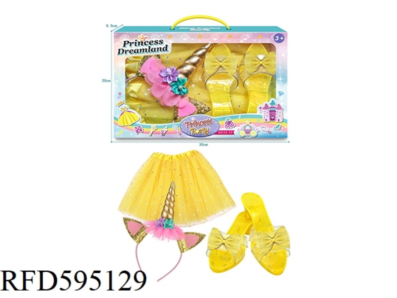 GIRLS PRINCESS SHOES UNICORN HAIR BAND SEQUIN GAUZE DRESS ACCESSORIES PLAY HOUSE ACCESSORIES PLAY SE