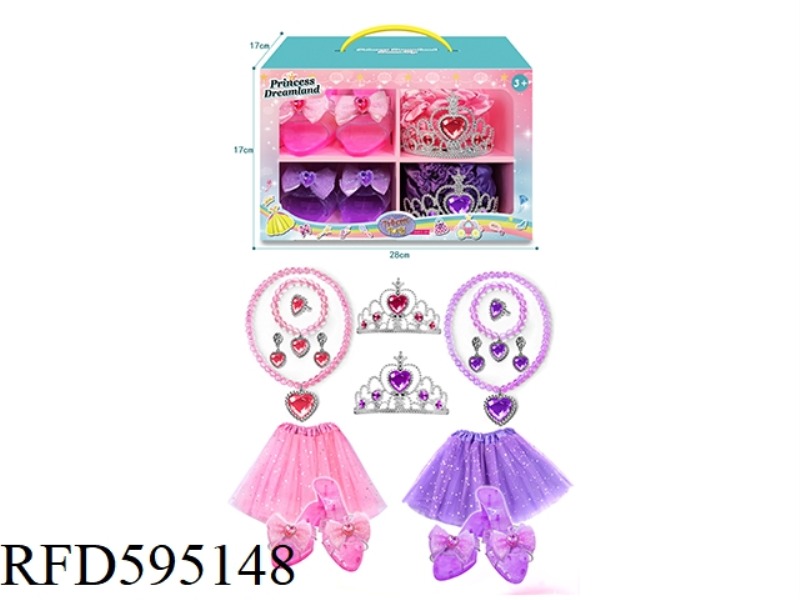 PRINCESS GAUZE SKIRT NECKLACE HIGH HEELS PLAY HOME ACCESSORIES PLAY SUIT