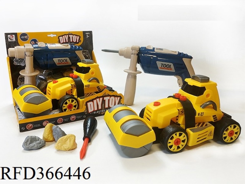 DETACHABLE ROAD ROLLER WITH ELECTRIC DRILL GUN