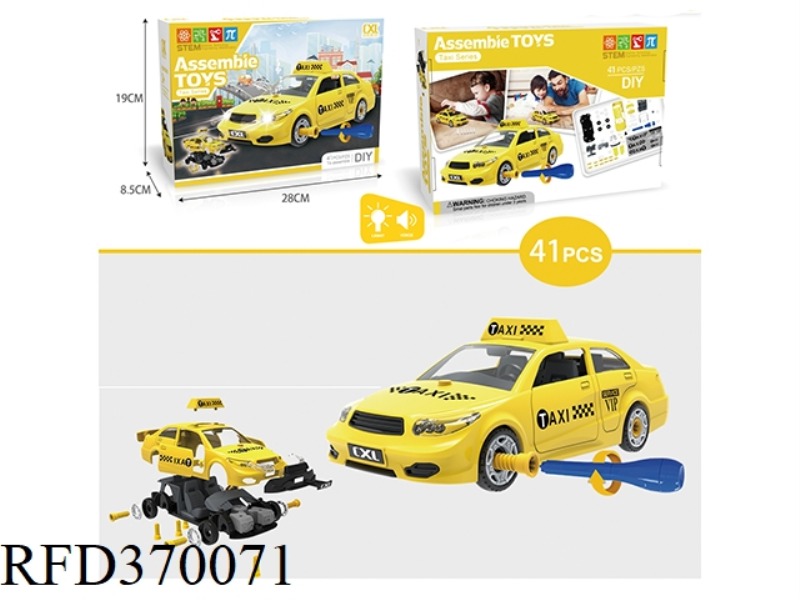 MANUALLY ASSEMBLED TAXI CAB WITH LIGHT AND MUSIC