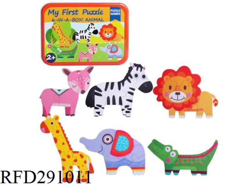 WOODEN ANIMAL PUZZLE(6 ASST)