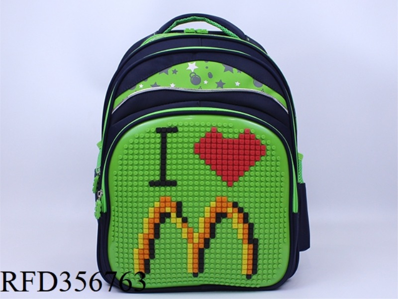 PUZZLE BACKPACK (BLACK
GREEN)