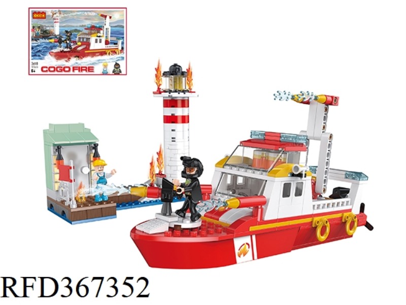 PUZZLE BLOCKS/SMALL PARTICLES/NEW FIRE SERIES/SEA LIGHTHOUSE RESCUE 411PCS