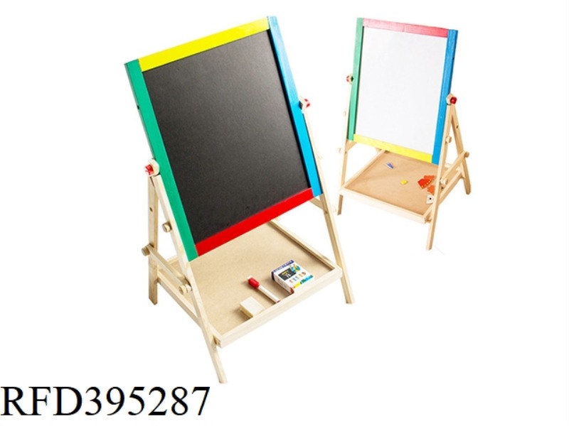 WOODEN WRITING BOARD DOUBLE-SIDED TWO-IN-ONE DRAWING BOARD EASEL (DRAWING BOARD 36*40CM)