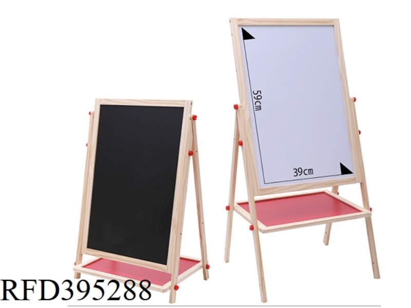 WOODEN WRITING BOARD DOUBLE-SIDED TWO-IN-ONE DRAWING BOARD EASEL (PICTURE 39*59CM)