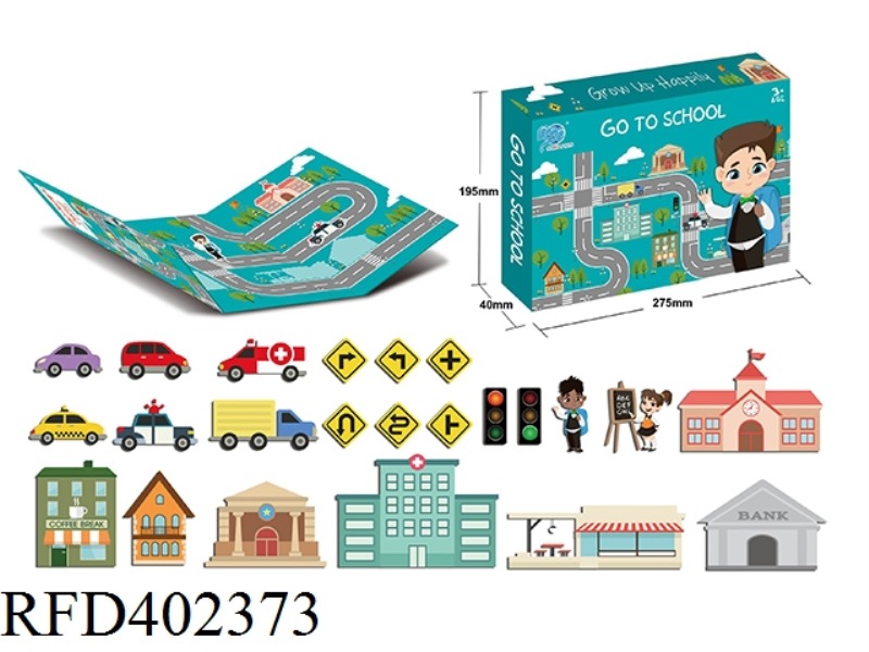 MAGNET THREE-FOLD BOOK PUZZLE ON THE WAY TO SCHOOL