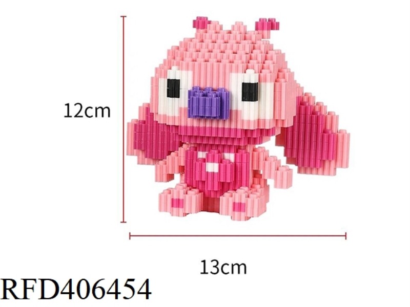 STITCH PINK (SMALL BOX OF SMALL PARTICLES ASSEMBLED BUILDING BLOCKS) 729PCS
