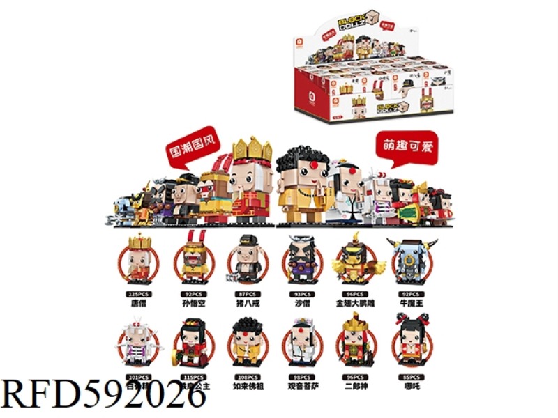 MINI SQUARE HEAD OF JOURNEY TO THE WEST (12 SMALL BOXES / DISPLAY BOXES, A TOTAL OF 8 DISPLAY BOXES)